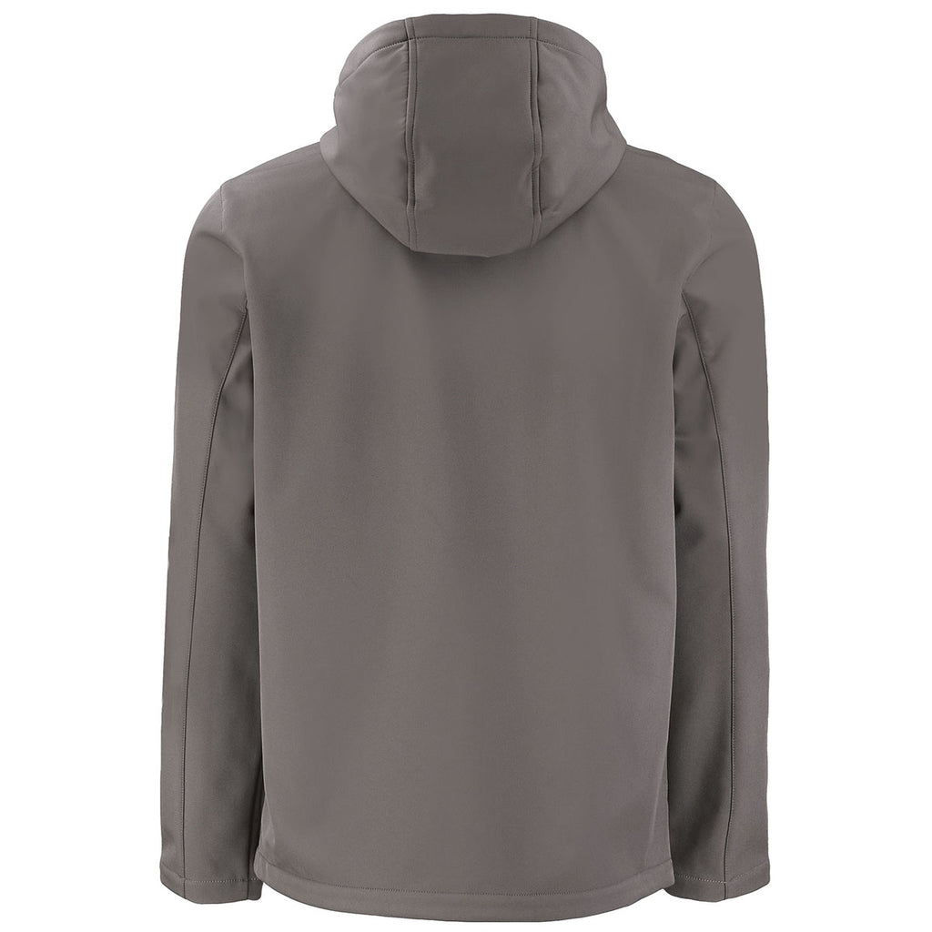 Clique Men's Pure Slate/Black Tempo Recycled Stretch Softshell Hooded Jacket