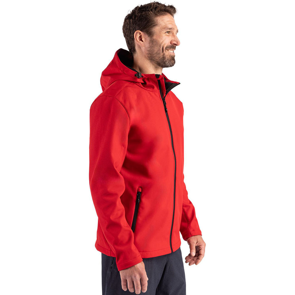 Clique Men's Red/Black Tempo Recycled Stretch Softshell Hooded Jacket