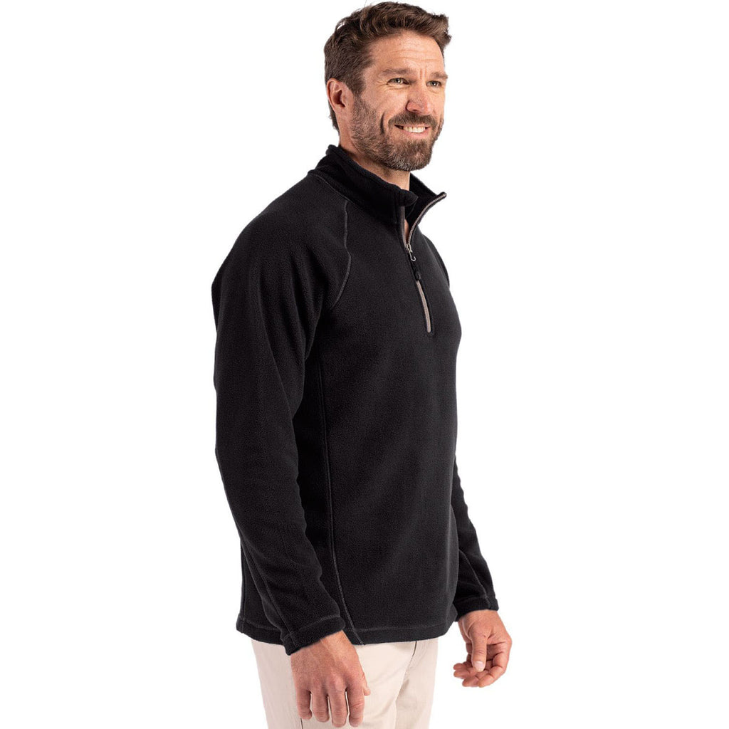 Clique Men's Black Powder Recycled Fleece Quarter Zip Pullover