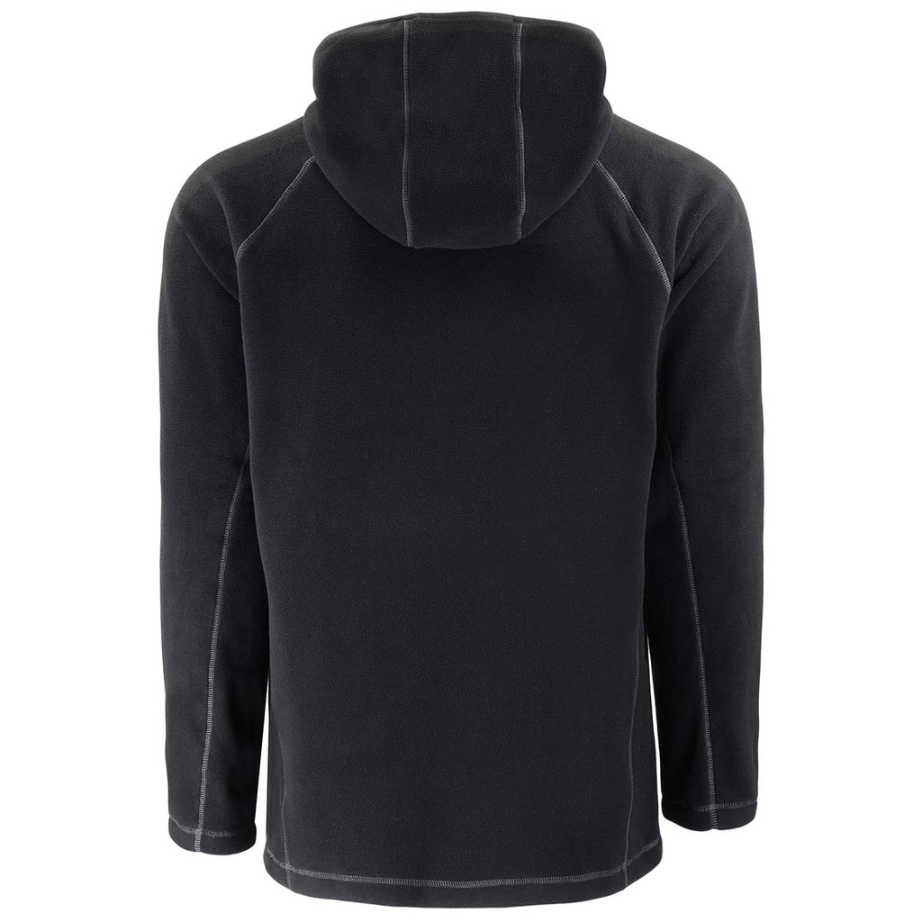 Clique Men's Black Powder Recycled Fleece Half Zip Hooded Pullover
