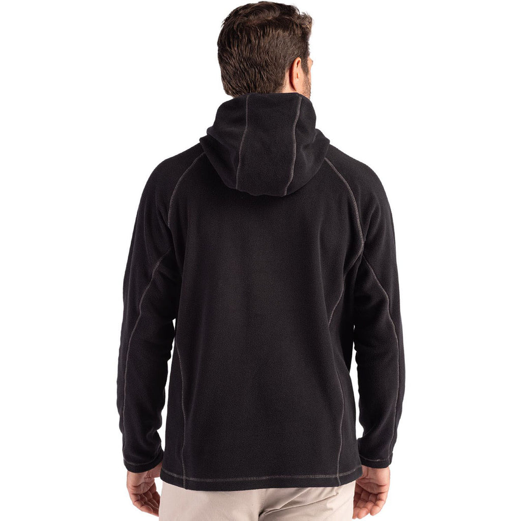 Clique Men's Black Powder Recycled Fleece Half Zip Hooded Pullover