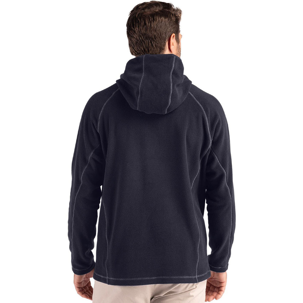 Clique Men's Dark Navy Powder Recycled Fleece Half Zip Hooded Pullover