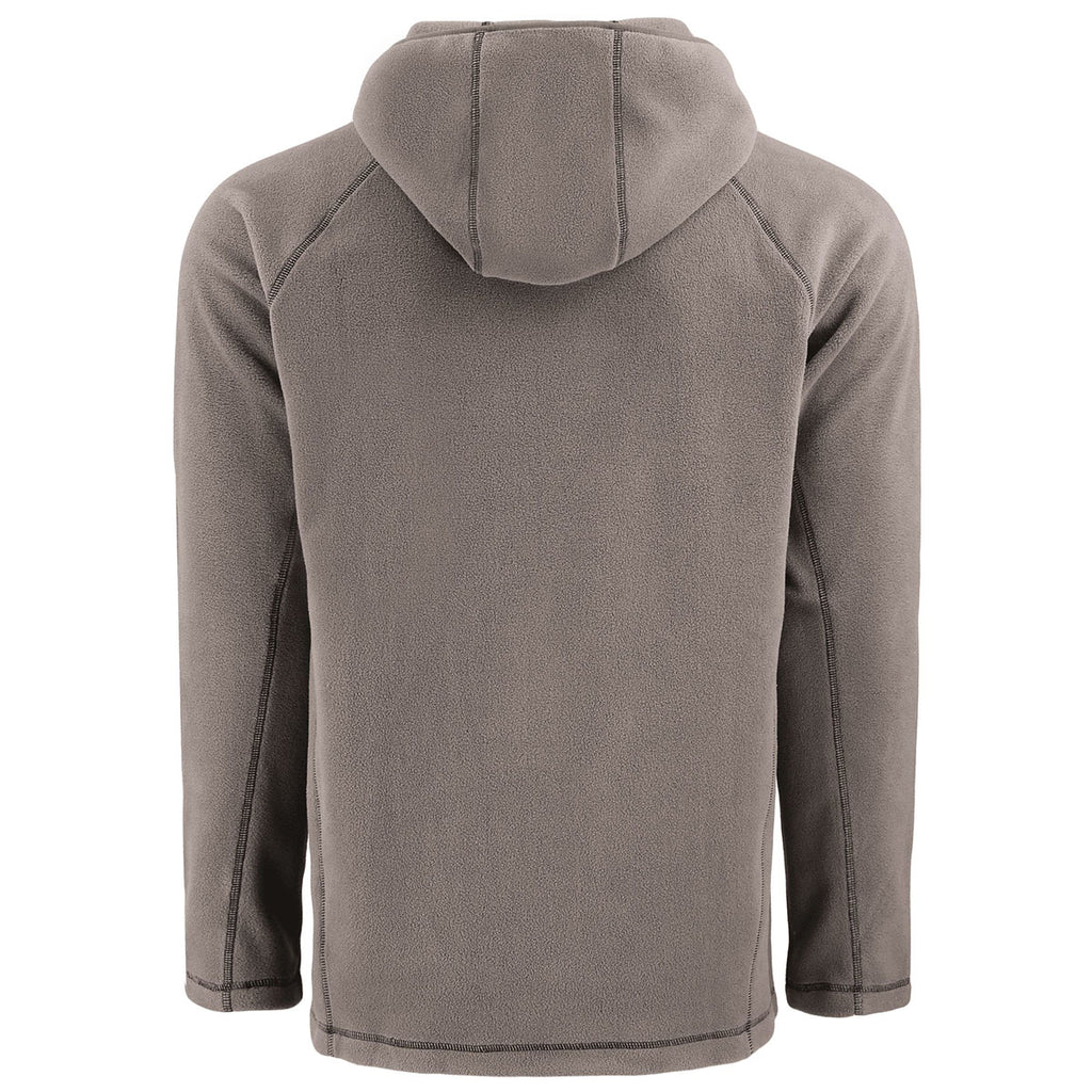 Clique Men's Pure Slate Powder Recycled Fleece Half Zip Hooded Pullover