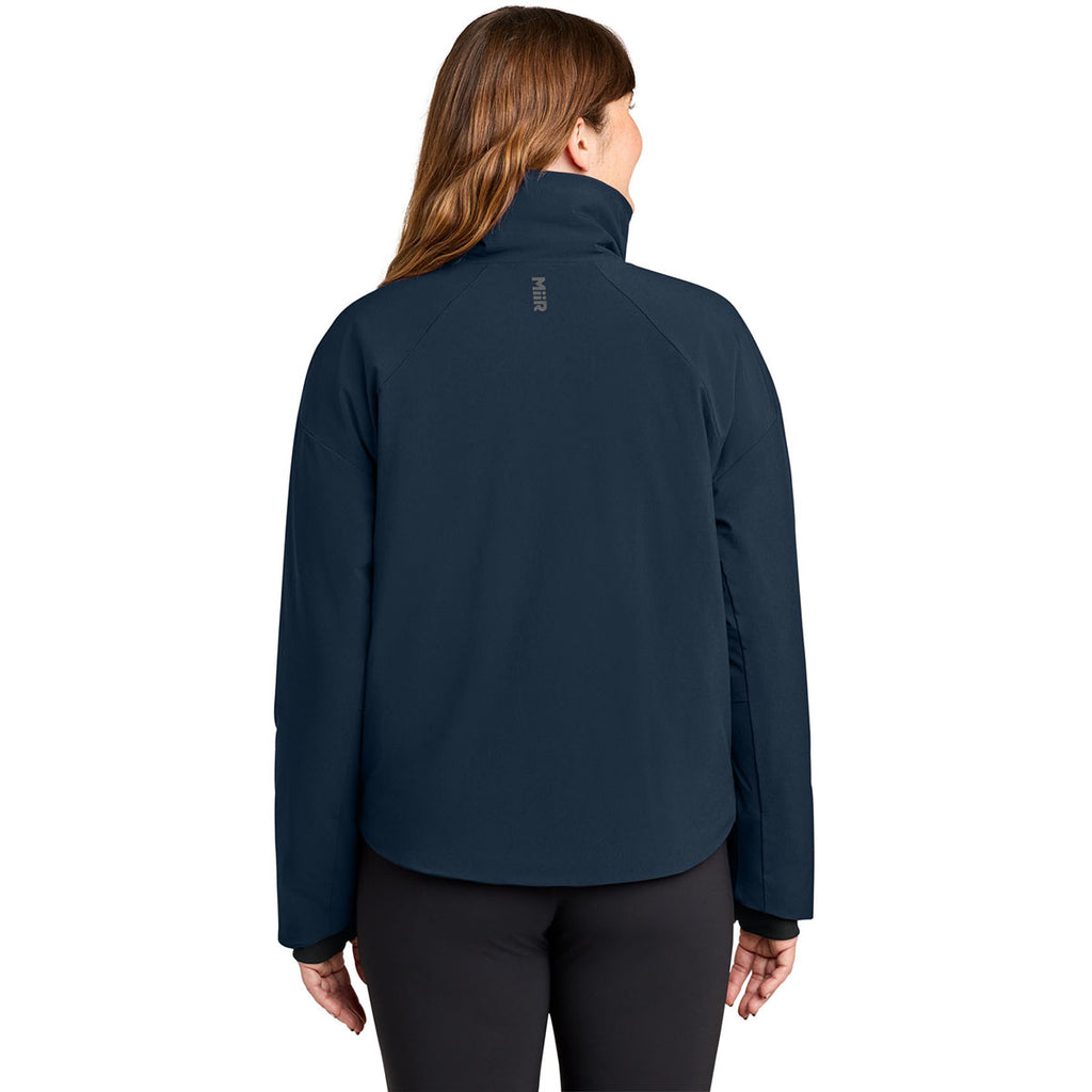 MiiR Women's Indigo Navy Sashiko Full-Zip Stretch Puffy