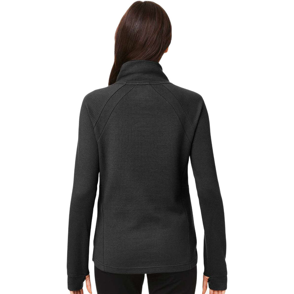 North End Women's Black Rhythm Waffle Quarter-Zip Pullover