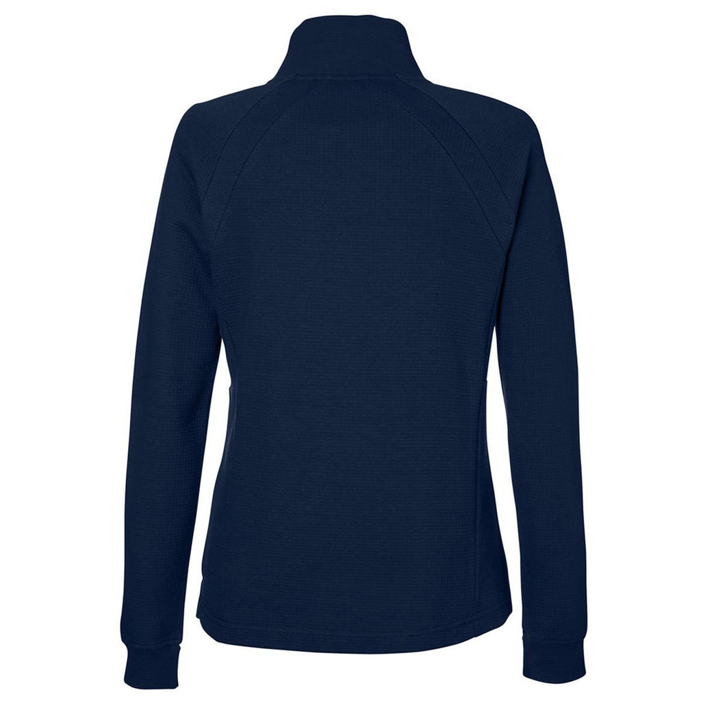 North End Women's Classic Navy Rhythm Waffle Quarter-Zip Pullover