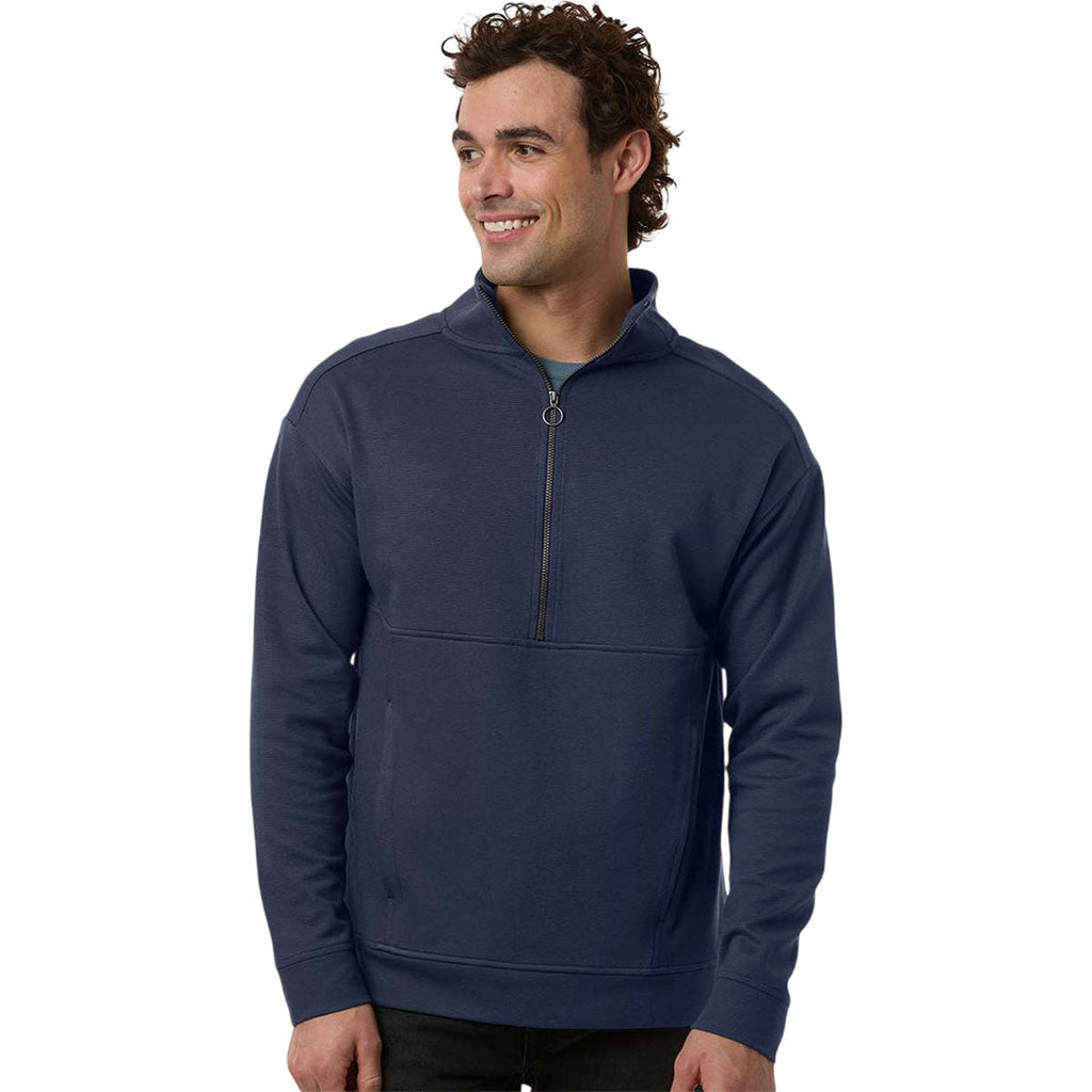 North End Men's Classic Navy Mantra Half-Zip Ottoman Pullover