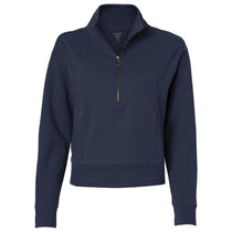 North End Women's Classic Navy Mantra Half-Zip Ottoman Pullover