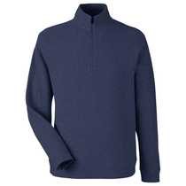 North End Men's Classic Navy Heather Spirit Textured Quarter-Zip Pullover