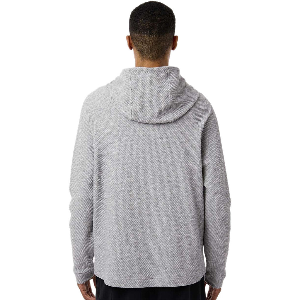 North End Men's Platinum Heather Spirit Textured Hooded Pullover