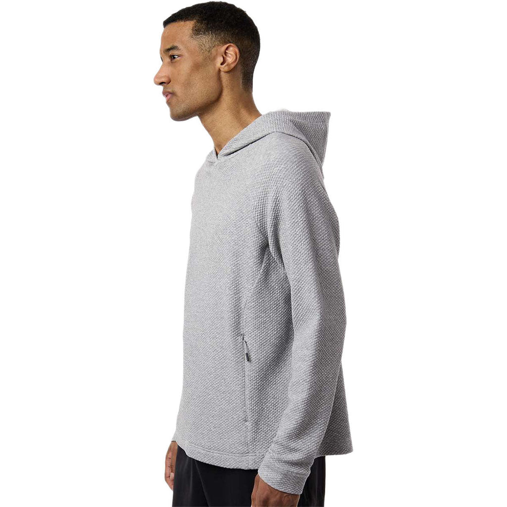 North End Men's Platinum Heather Spirit Textured Hooded Pullover
