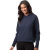 North End Women's Classic Navy Heather Spirit Textured Hooded Pullover
