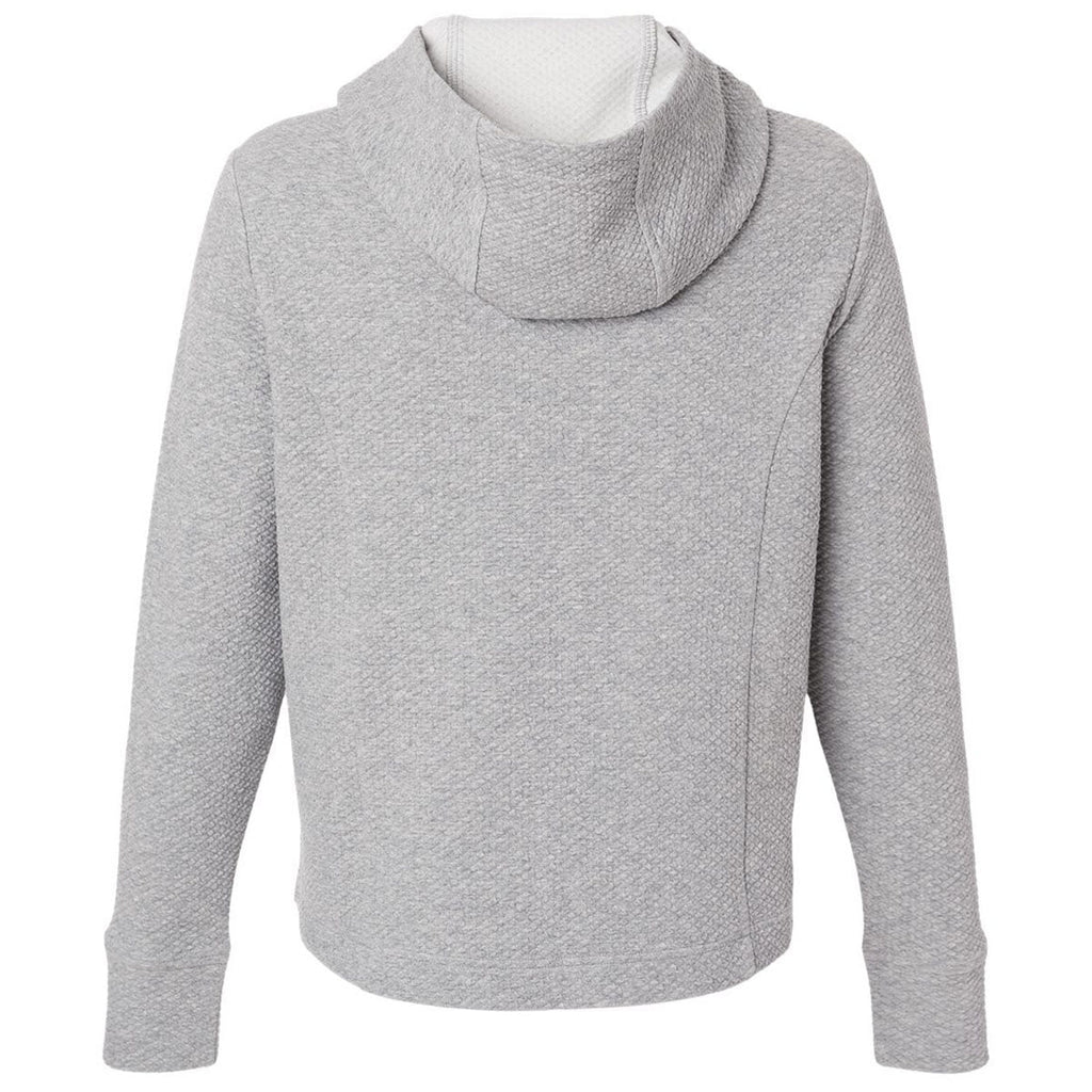 North End Women's Platinum Heather Spirit Textured Hooded Pullover