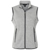 North End Women's Grey/White Jasper Jacquard Fleece Vest