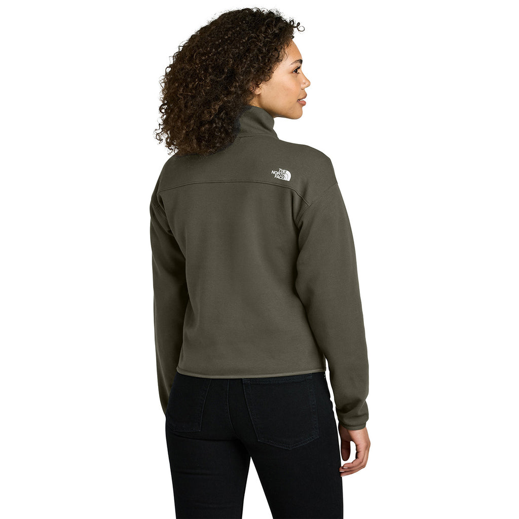 The North Face Women's New Taupe Green Double-Knit 1/2-Zip Fleece