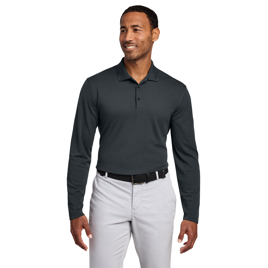 Nike Men's Anthracite Dri-FIT Micro Pique 2.0 Long Sleeve Polo