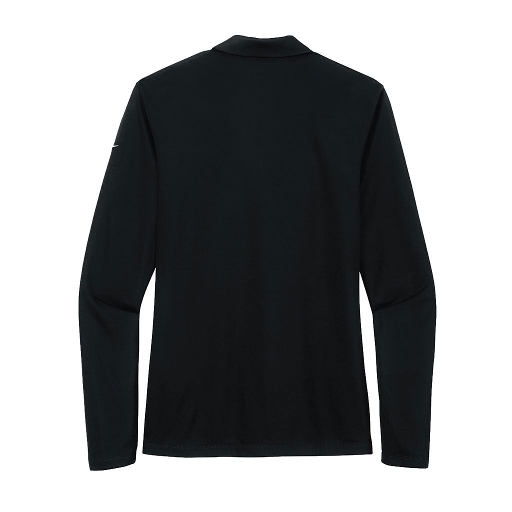 Nike Women's Black Dri-FIT Micro Pique 2.0 Long Sleeve Polo