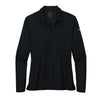 Nike Women's Black Dri-FIT Micro Pique 2.0 Long Sleeve Polo