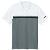 Nike Men's White/ Cool Grey/ Black Dri-FIT Victory Colorblock Polo