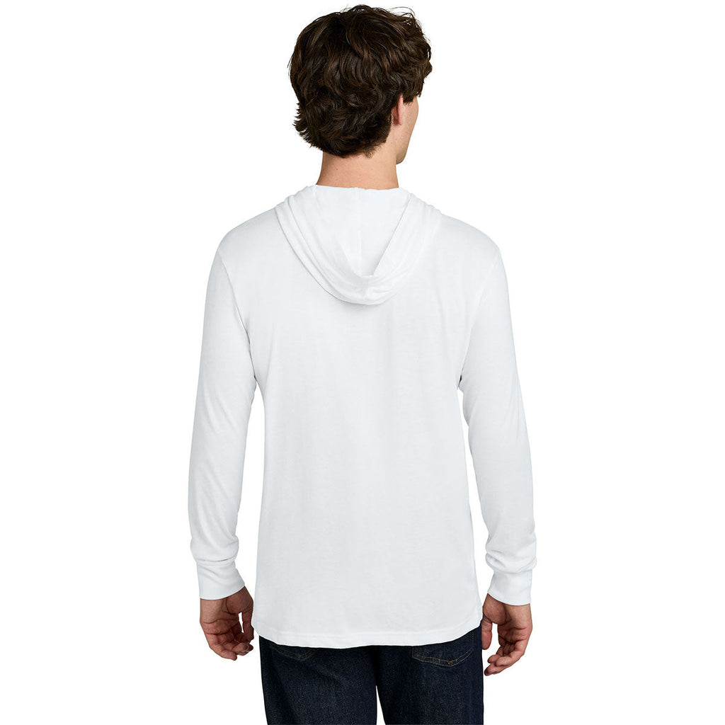 Next Level Men's White Apparel CVC Long Sleeve Hoodie