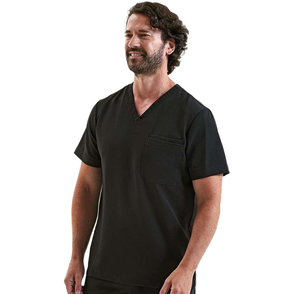 Onna Men's Black Limitless V-Neck Stretch Scrub Top