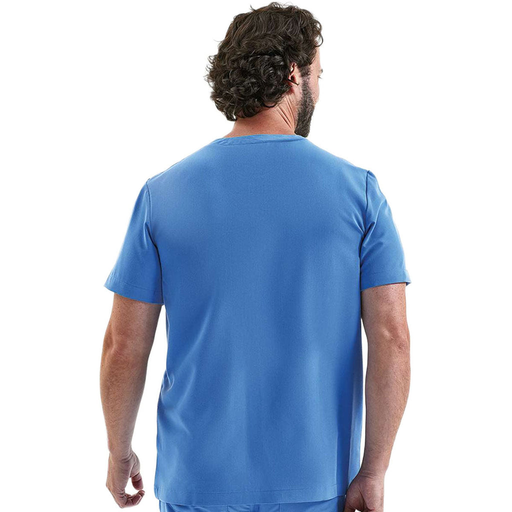 Onna Men's Ceil Blue Limitless V-Neck Stretch Scrub Top