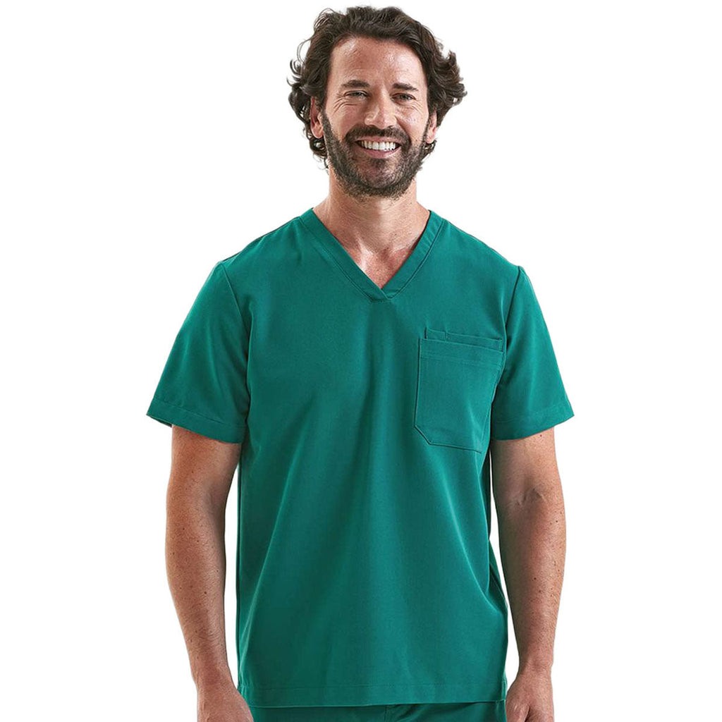 Onna Men's Clean Green Limitless V-Neck Stretch Scrub Top
