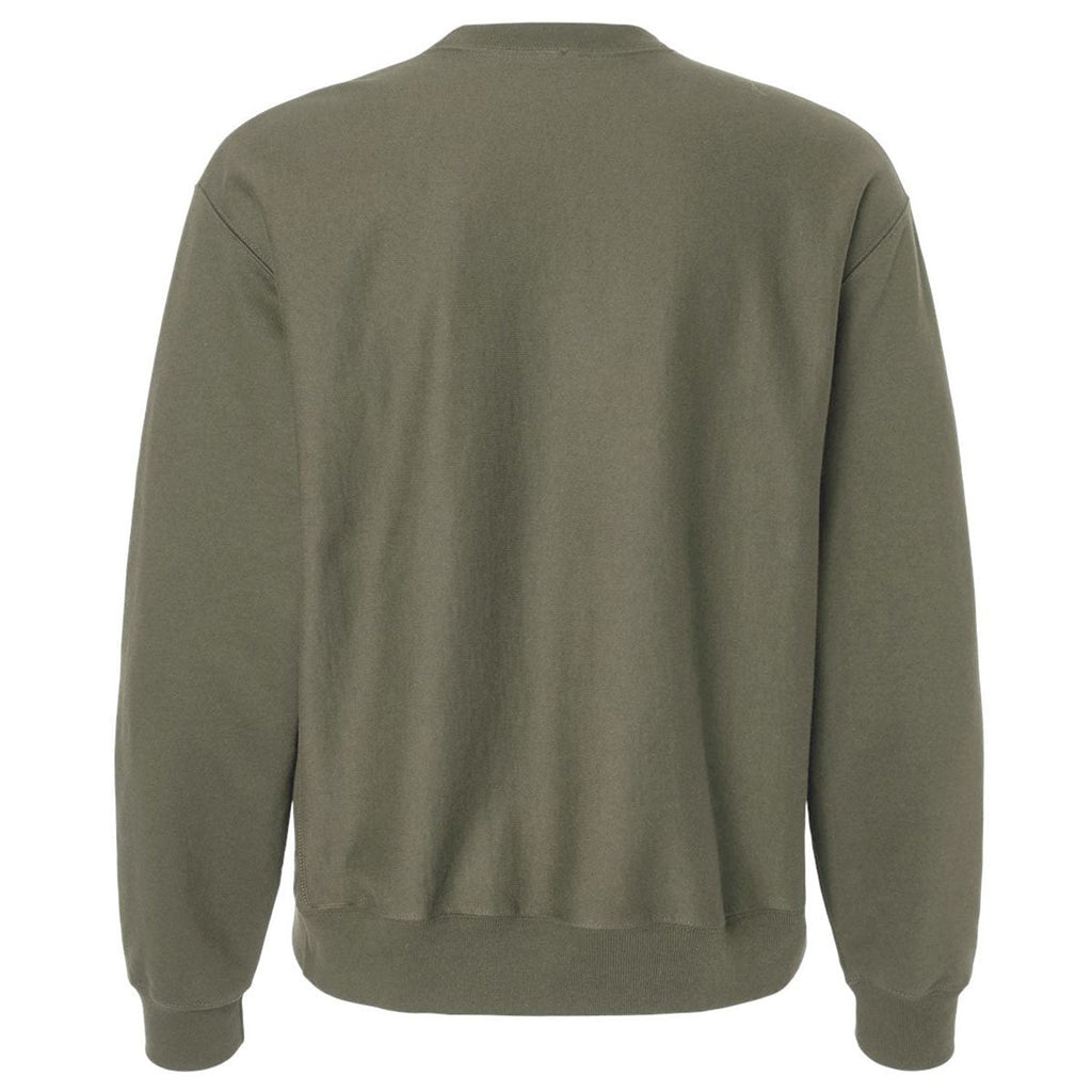 Hanes Unisex Fatigue Green Beefy Sweats Premium Heavyweight Crewneck Sweatshirt