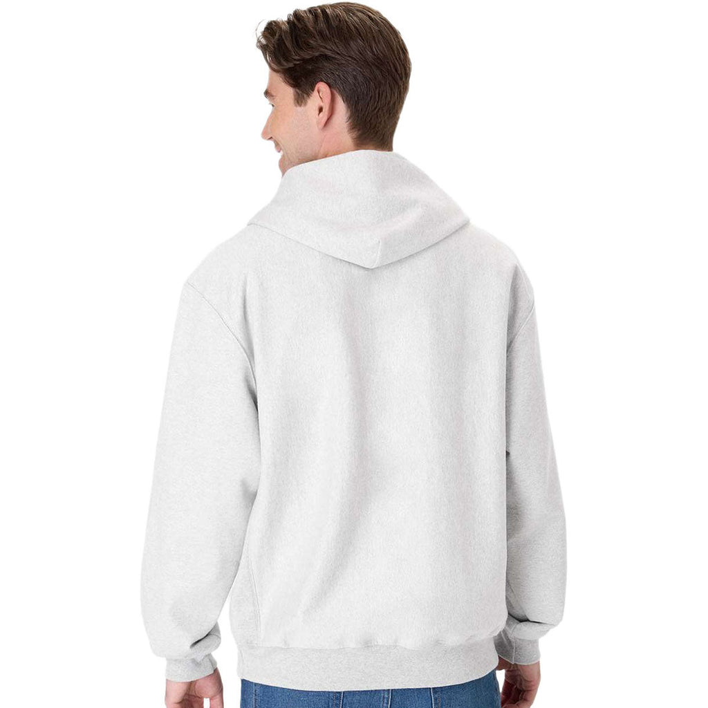 Hanes Unisex Ash Beefy Sweats Premium Heavyweight Hooded Sweatshirt