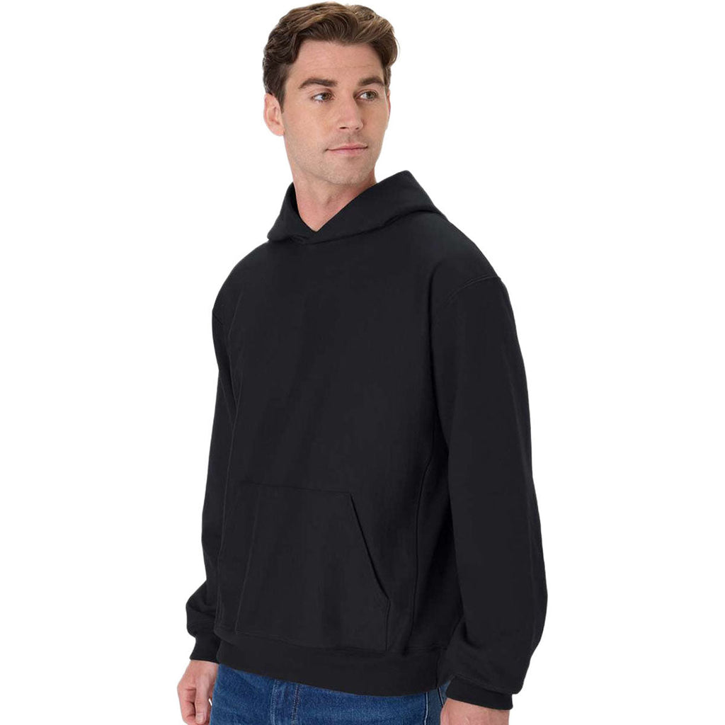 Hanes Unisex Black Beefy Sweats Premium Heavyweight Hooded Sweatshirt