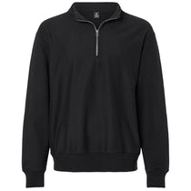 Hanes Unisex Black Beefy Sweats Premium Heavyweight Quarter-Zip Sweatshirt