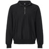 Hanes Unisex Black Beefy Sweats Premium Heavyweight Quarter-Zip Sweatshirt