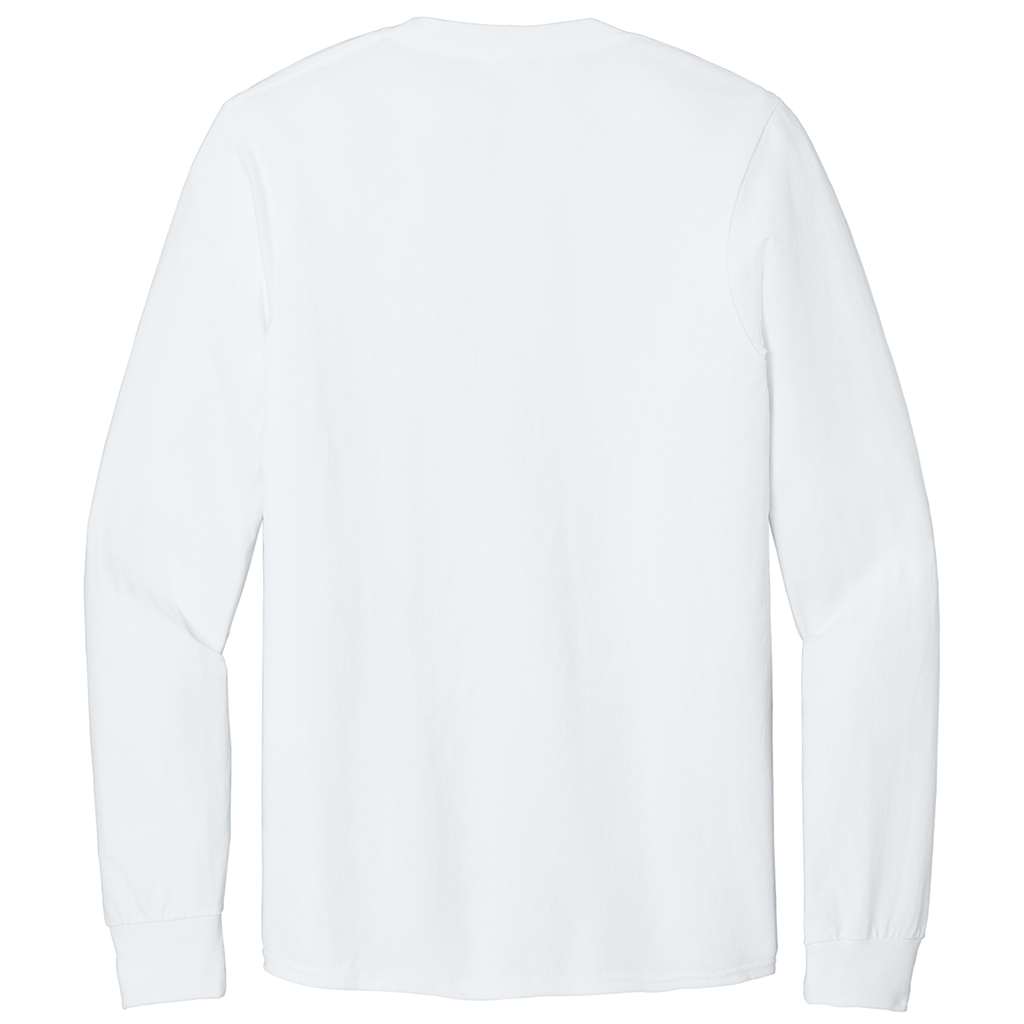 Port & Company Men's White Long Sleeve Core Cotton Tee