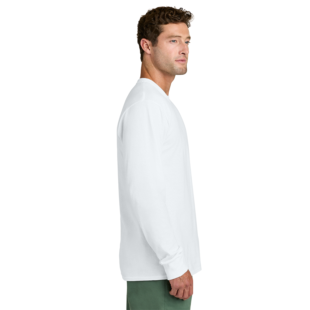 Port & Company Men's White Long Sleeve Core Cotton Tee
