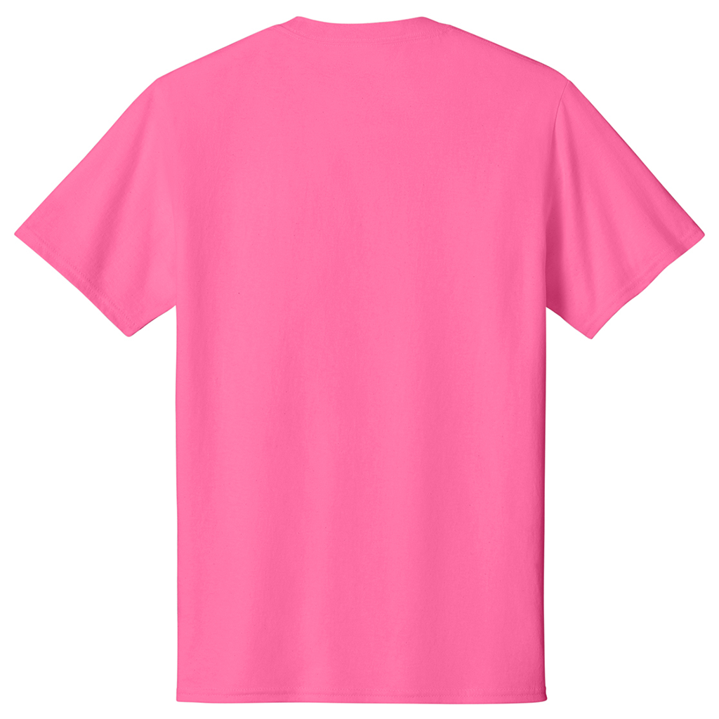 Port & Company Men's Neon Pink Core Cotton Tee