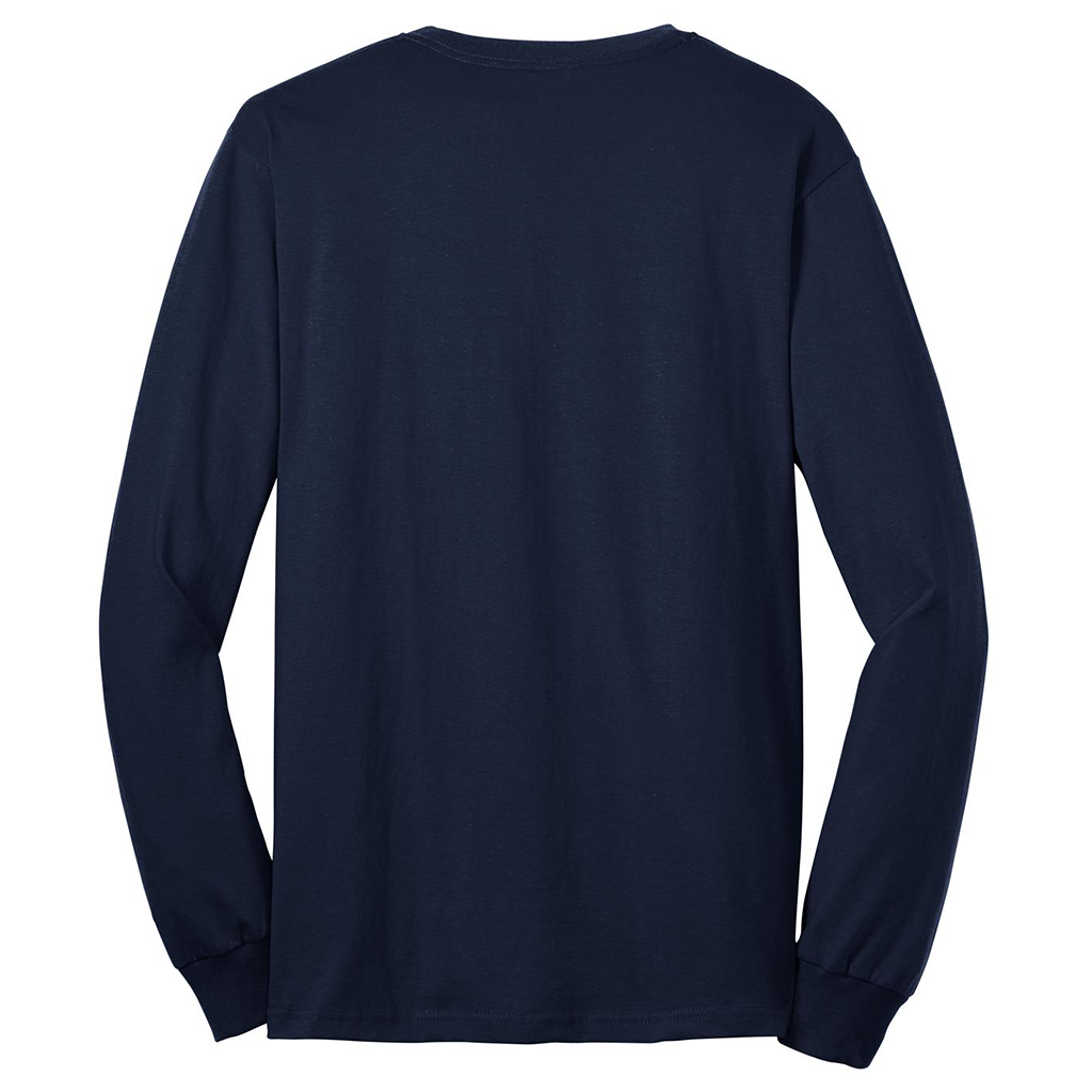 Port & Company Men's Navy Long Sleeve Core Blend Tee