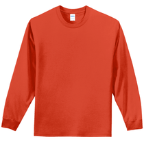 Port & Company Men's Orange Long Sleeve Essential Tee
