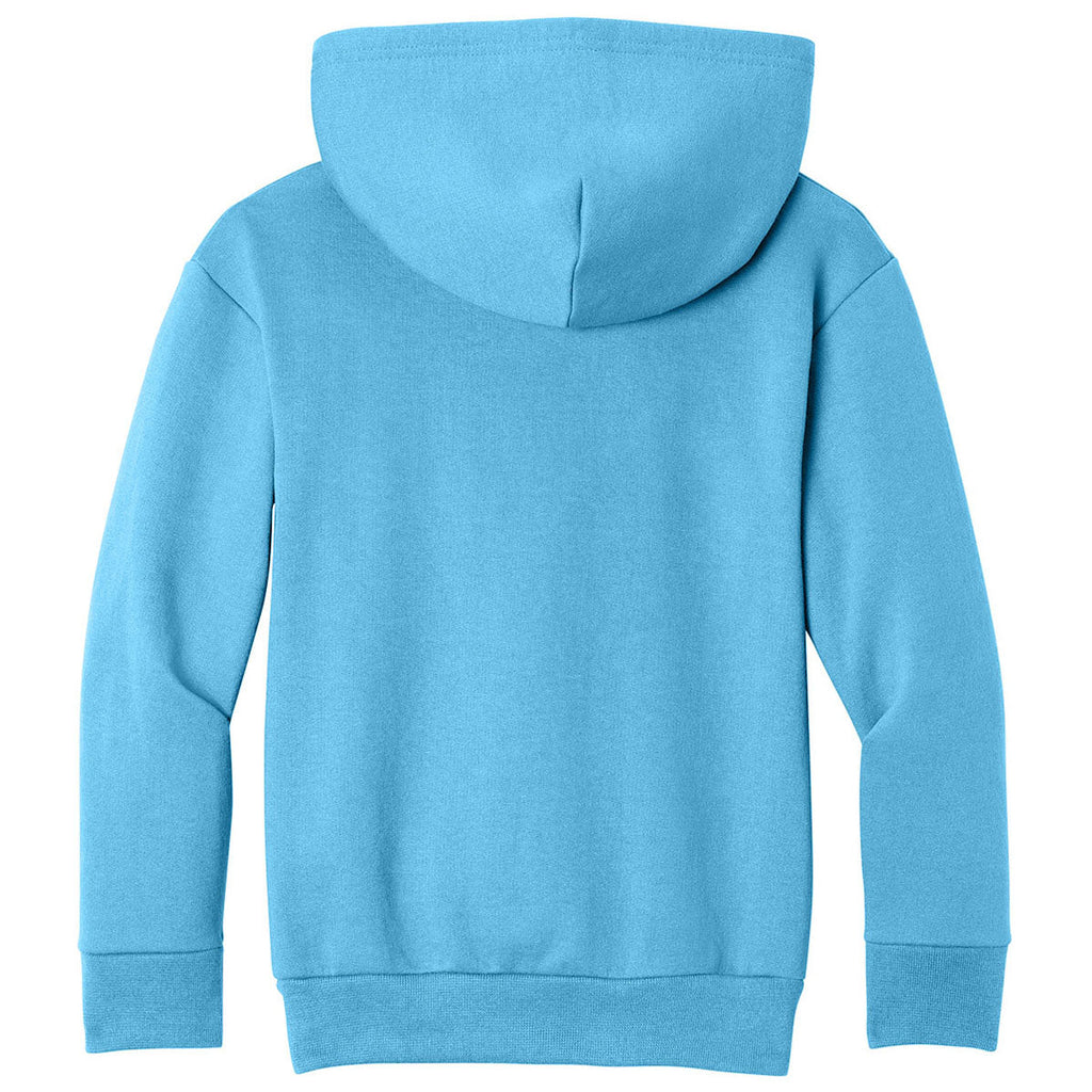 Port & Co. Youth Aquatic Blue Easy Fleece Pullover Hooded Sweatshirt