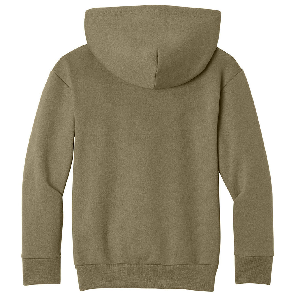 Port & Co. Youth Coyote Brown Easy Fleece Pullover Hooded Sweatshirt