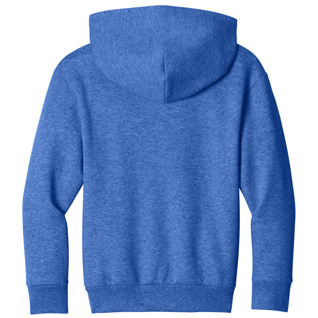 Port & Co. Youth Heather Royal Easy Fleece Pullover Hooded Sweatshirt