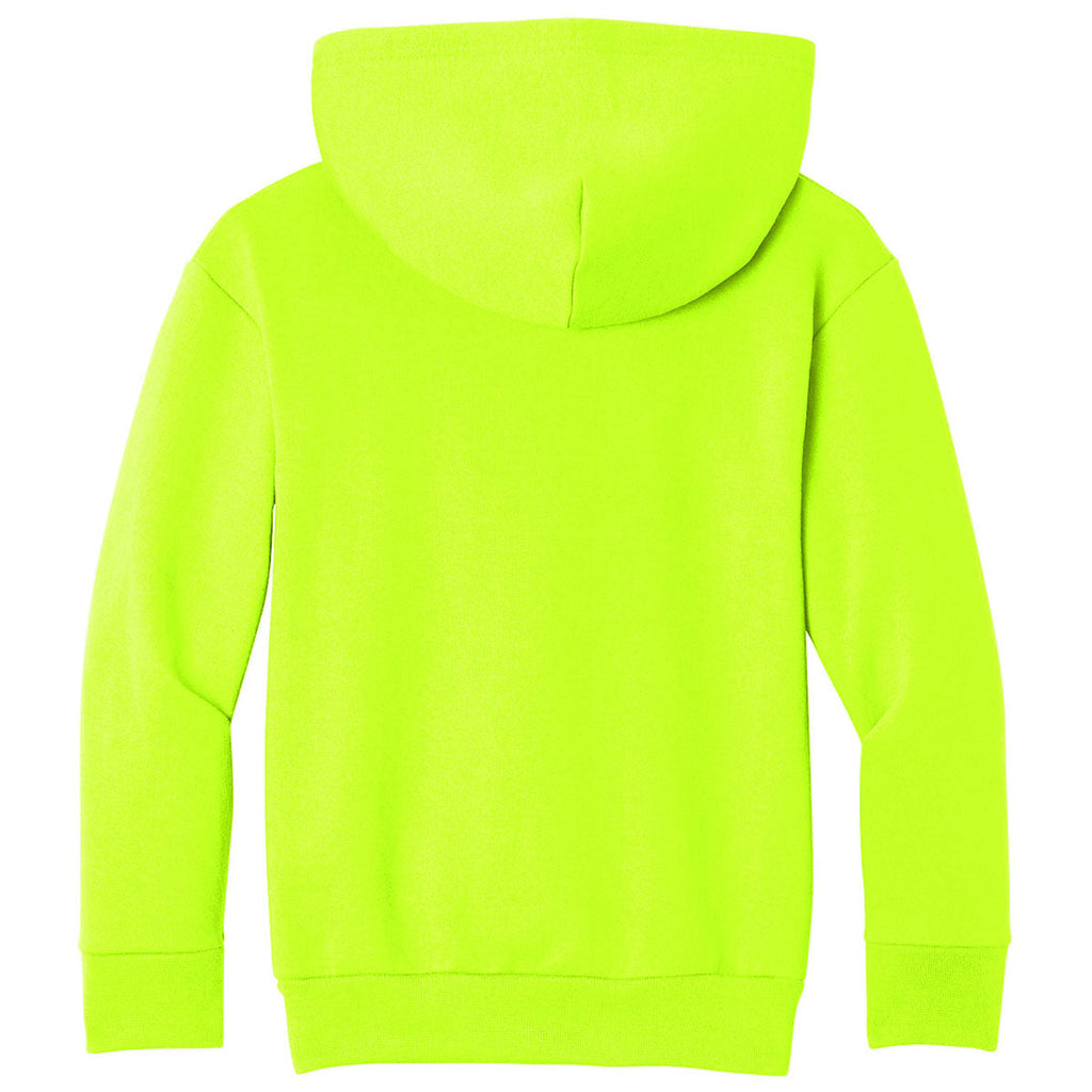 Port & Co. Youth Safety Green Easy Fleece Pullover Hooded Sweatshirt