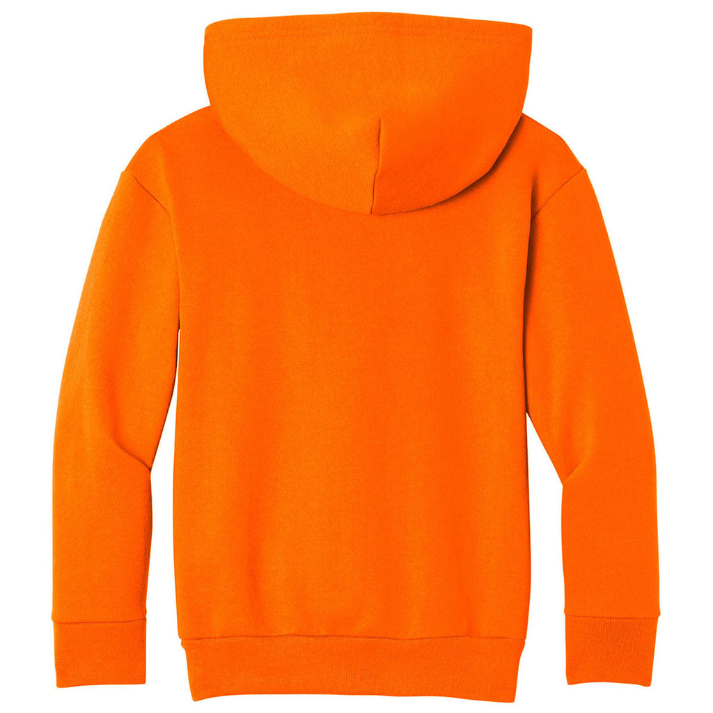 Port & Co. Youth Safety Orange Easy Fleece Pullover Hooded Sweatshirt