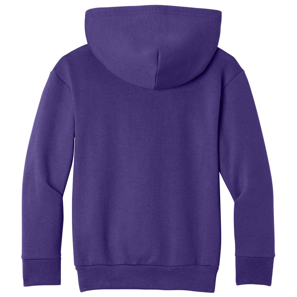 Port & Co. Youth Team Purple Easy Fleece Pullover Hooded Sweatshirt