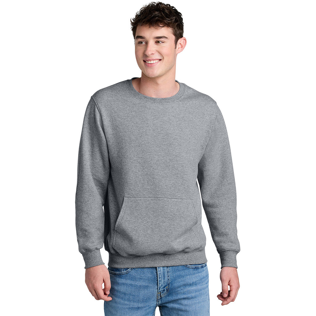 Port & Company Unisex Athletic Heather Core Fleece Crewneck Pocket Sweatshirt