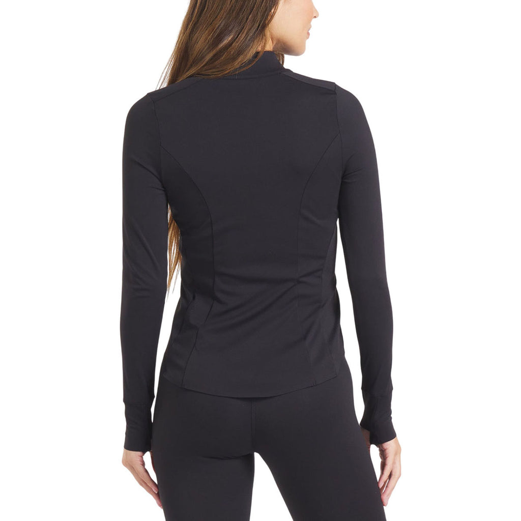 UNRL Women's Black Performa Fitted Half-zip
