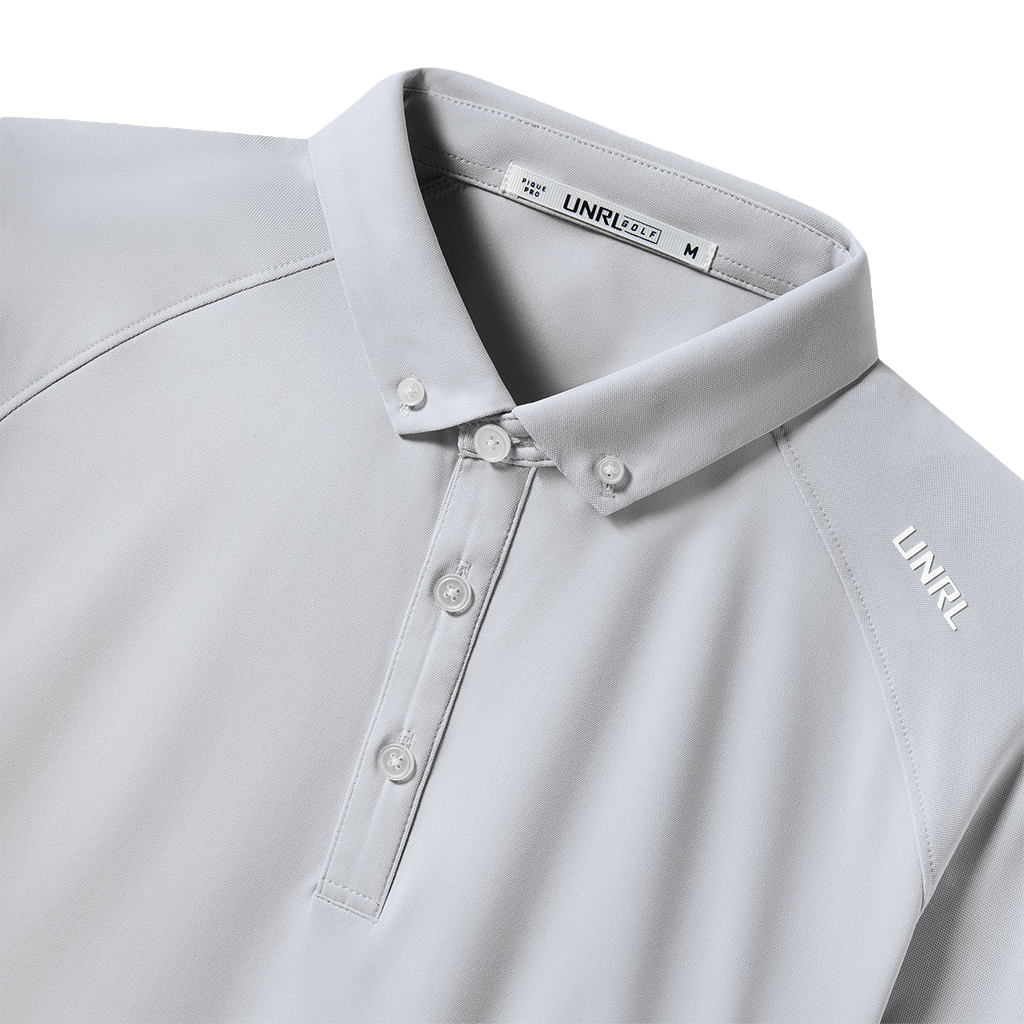 UNRL Men's Core Grey Pique Pro Polo