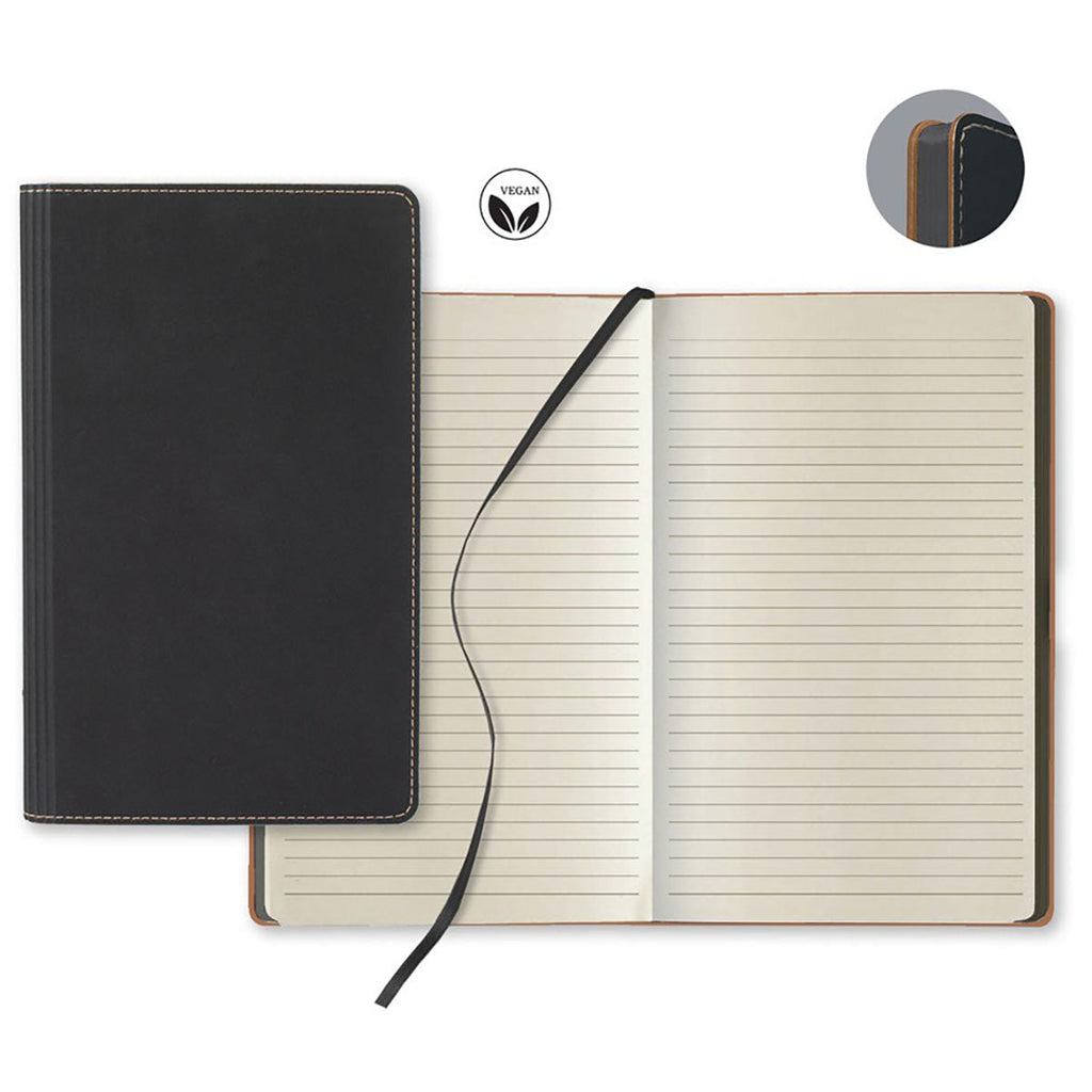 Castelli Black Vegan ECO Medio Lined Ivory Page Journal