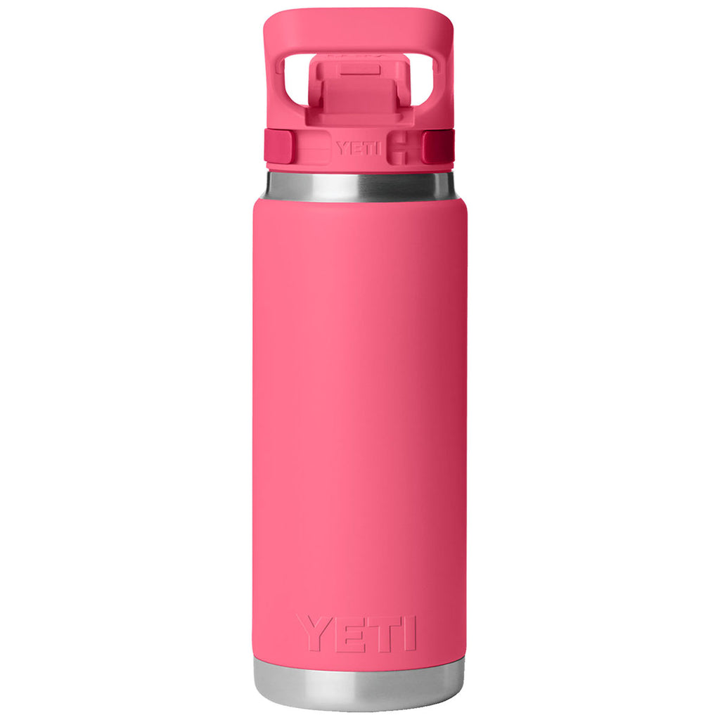 YETI Tropical Pink Rambler 26 oz Water Bottle with Color-Matched Flip Chug Cap