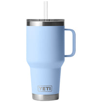 YETI Big Sky Blue Rambler 35 oz Mug with Straw Lid