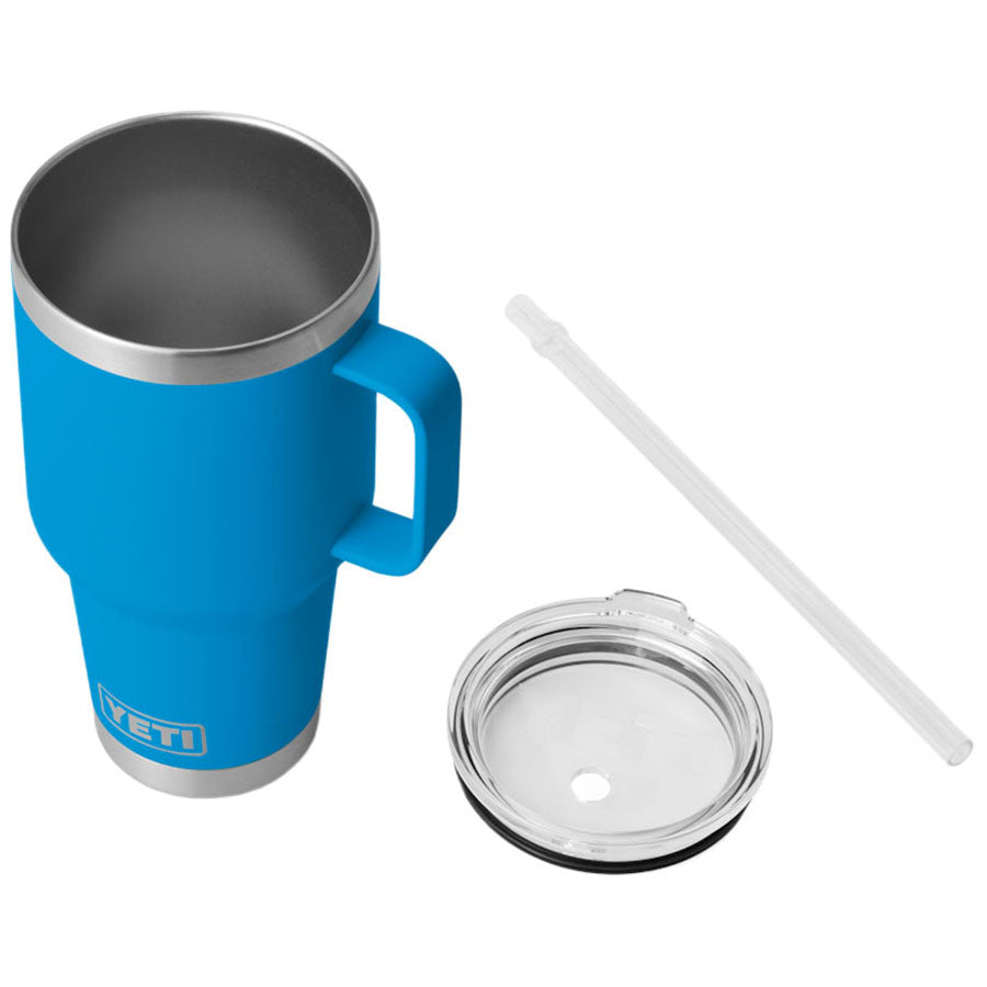 YETI Big Wave Blue Rambler 35 oz Mug with Straw Lid